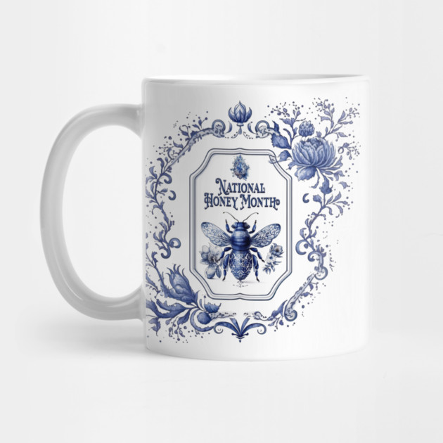 Delft Blue Honey Bee & Flowers by HolidayBug