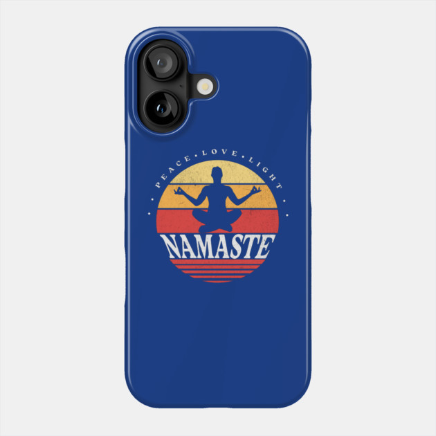 Retro Namaste, yoga pose Phone Case by HolidayBug