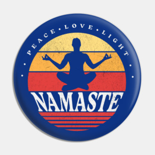 Retro Namaste, yoga pose Pin