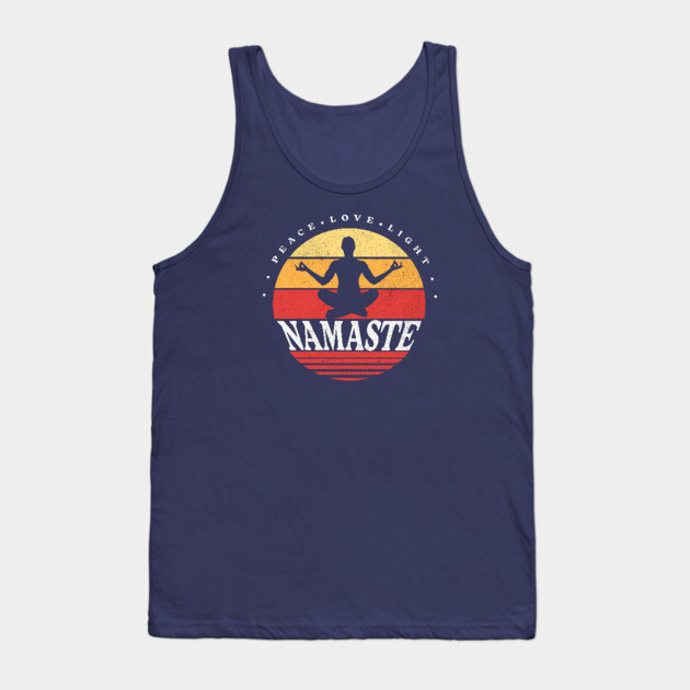 Retro Namaste, yoga pose Tank Top by HolidayBug