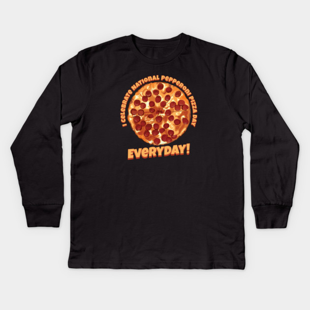 National Pepperoni Pizza Day Kids Long Sleeve T-Shirt by HolidayBug