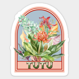 Tutu Vintage Floral Grandmother Sticker