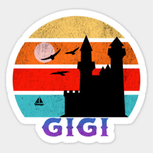 Gigi Retro Sunset Ocean Grandfather Sticker