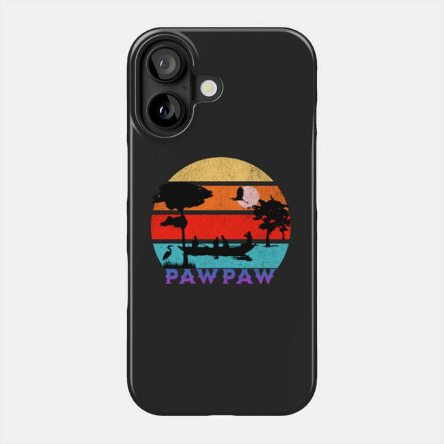 Pawpaw Retro Sunset Ocean Grandfather Phone Case by HolidayBug