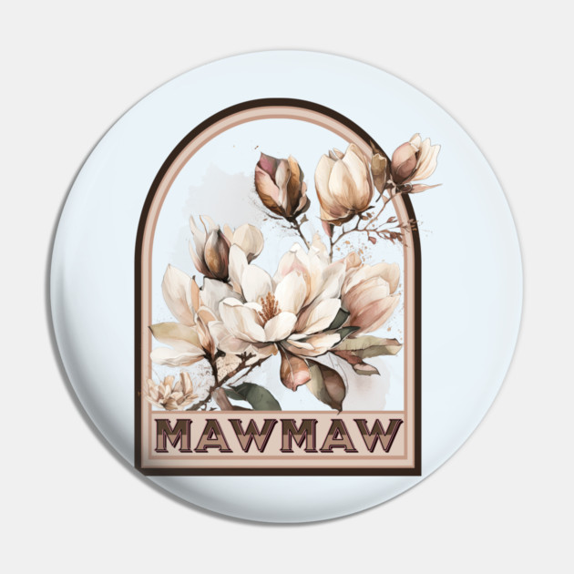Mawmaw Vintage Floral Grandmother Pin by HolidayBug