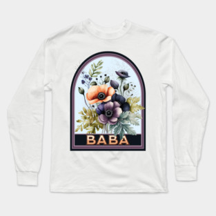 Baba Vintage Floral Grandmother Long Sleeve T-Shirt
