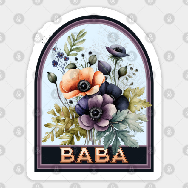 Baba Vintage Floral Grandmother Sticker by HolidayBug