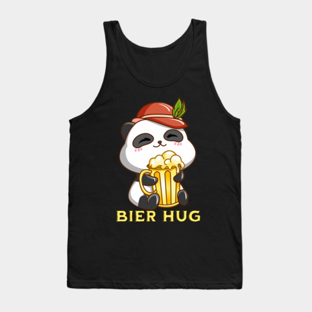 Oktoberfest Bier Hug Panda Pun Tank Top by HolidayBug
