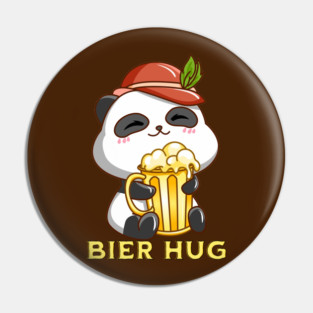 Oktoberfest Bier Hug Panda Pun Pin