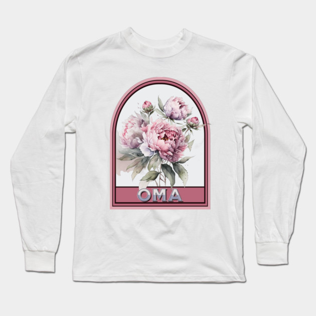 Oma Vintage Floral Grandmother Long Sleeve T-Shirt by HolidayBug
