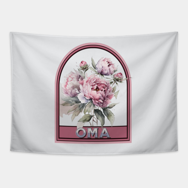 Oma Vintage Floral Grandmother Tapestry by HolidayBug