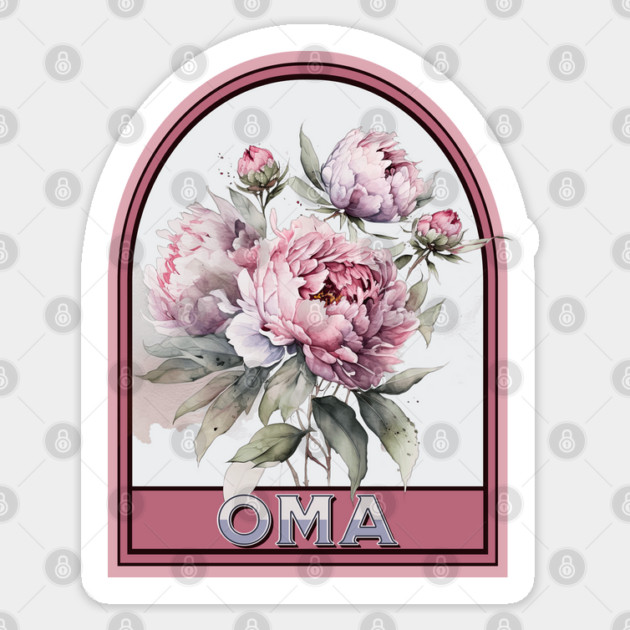 Oma Vintage Floral Grandmother Sticker by HolidayBug
