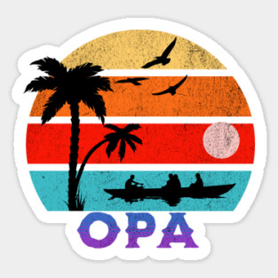 Opa Retro Sunset Ocean Grandfather Sticker