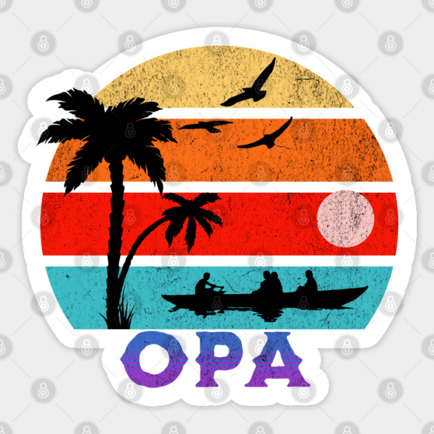 Opa Retro Sunset Ocean Grandfather Sticker by HolidayBug