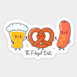 Beer, Pretzel Brats, The Perfect Date Sticker