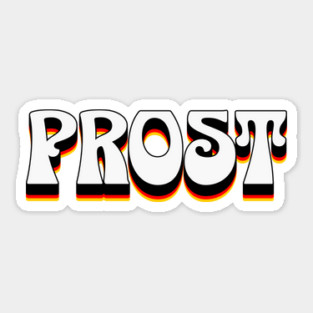 Vintage Prost, German Flag Colors Sticker