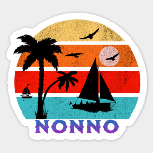Nonno Retro Sunset Ocean Grandfather Sticker