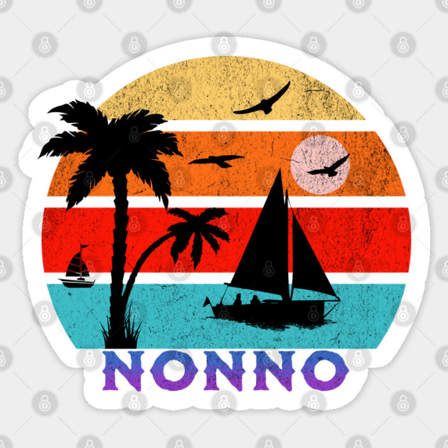 Nonno Retro Sunset Ocean Grandfather Sticker by HolidayBug
