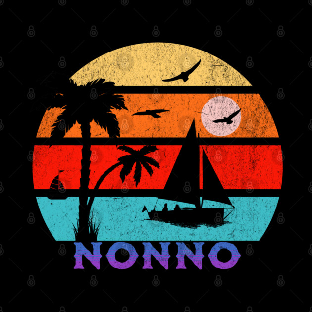 Nonno Retro Sunset Ocean Grandfather by HolidayBug