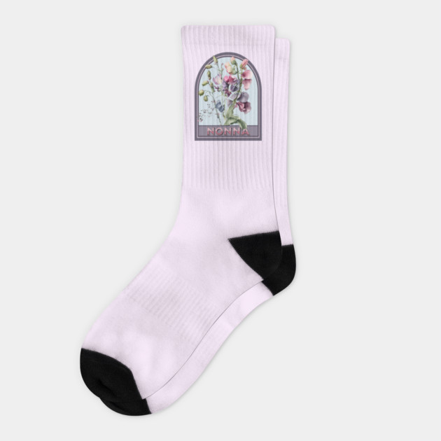 Nonna Vintage Floral Grandmother Socks by HolidayBug
