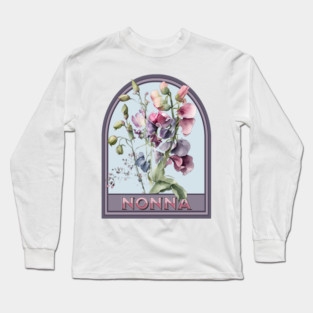 Nonna Vintage Floral Grandmother Long Sleeve T-Shirt