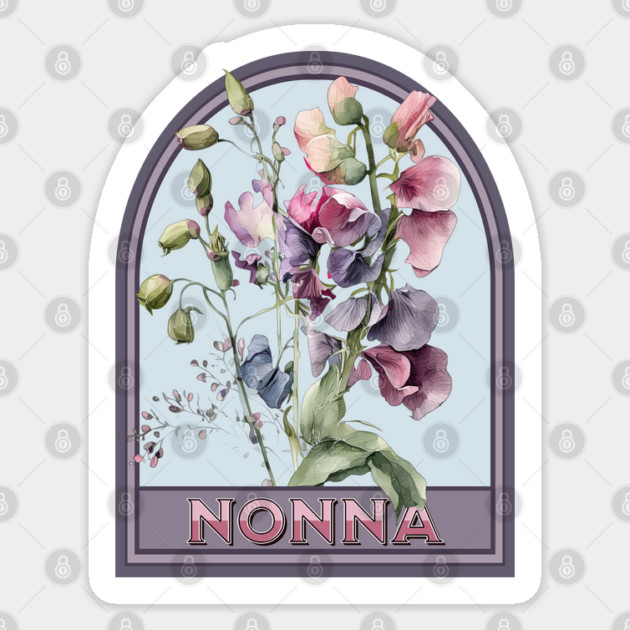 Nonna Vintage Floral Grandmother Sticker by HolidayBug
