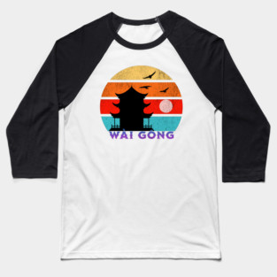 Wài Gōng Retro Sunset Ocean Grandfather Baseball T-Shirt
