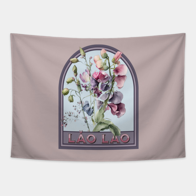 Lǎo lao Vintage Floral Grandmother Tapestry by HolidayBug