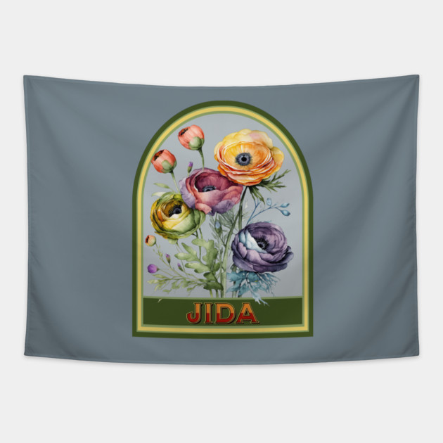 Jida Vintage Floral Grandmother Tapestry by HolidayBug