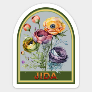 Jida Vintage Floral Grandmother Sticker