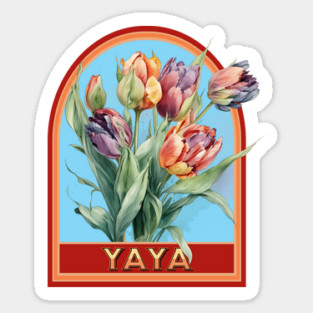 Yaya Vintage Floral Grandmother Sticker