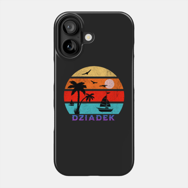 Dziadek Retro Sunset Ocean Grandfather Phone Case by HolidayBug