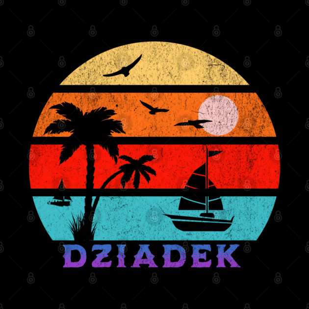 Dziadek Retro Sunset Ocean Grandfather by HolidayBug