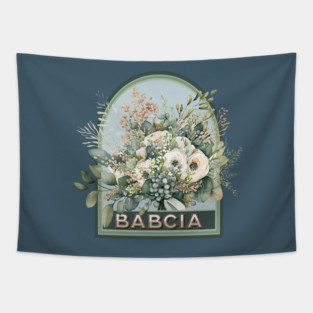 Babcia Vintage Floral Grandmother Tapestry