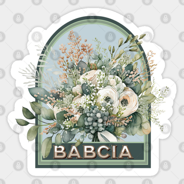 Babcia Vintage Floral Grandmother Sticker by HolidayBug