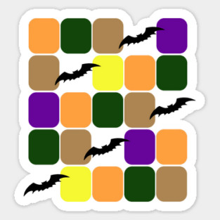Patchwork Bats Sticker