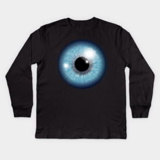 Blue Iris Eyeball Kids Long Sleeve T-Shirt
