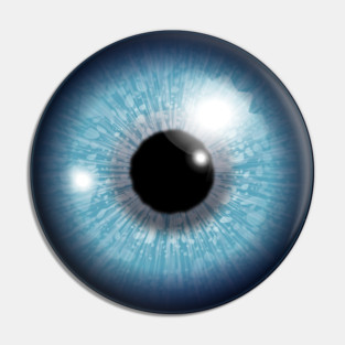 Blue Iris Eyeball Pin