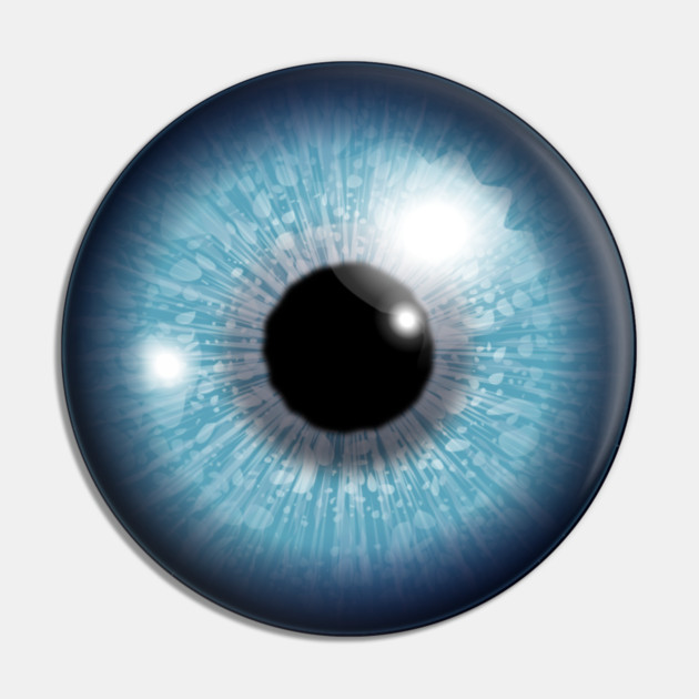 Blue Iris Eyeball Pin by HolidayBug