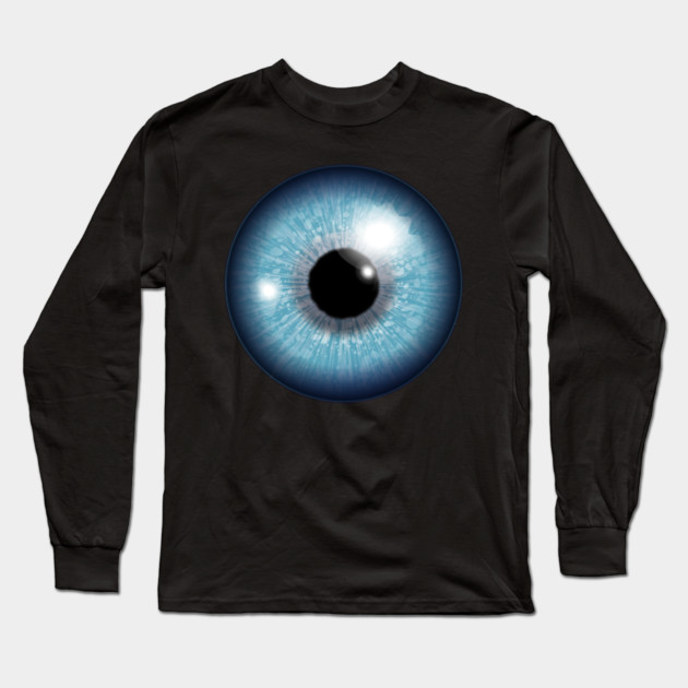 Blue Iris Eyeball Long Sleeve T-Shirt by HolidayBug