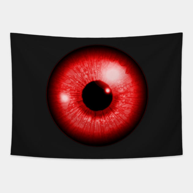 Red Iris Eyeball Tapestry by HolidayBug