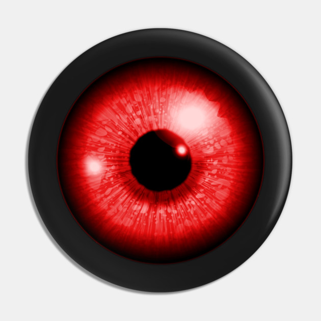 Red Iris Eyeball Pin by HolidayBug