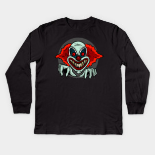 Scary Evil Clown Kids Long Sleeve T-Shirt