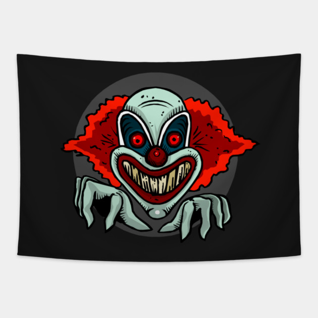 Scary Evil Clown Tapestry by HolidayBug