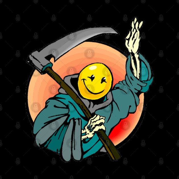 Retro Smile Emoji Grim Reaper by HolidayBug