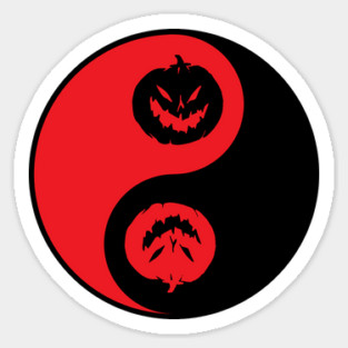 Yin Yang Jack-o-lantern Pumpkins Sticker