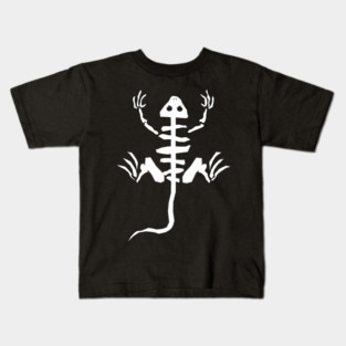 Cartoon Lizard Skeleton Bones Kids T-Shirt