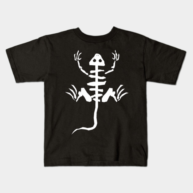 Cartoon Lizard Skeleton Bones Kids T-Shirt by HolidayBug
