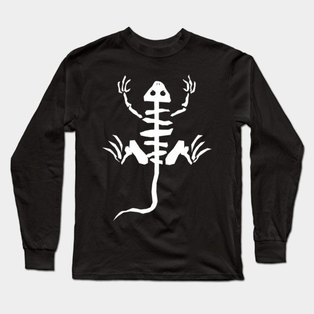 Cartoon Lizard Skeleton Bones Long Sleeve T-Shirt by HolidayBug