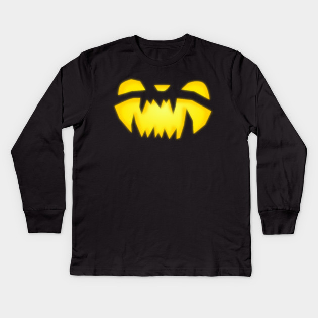 Jack-o-lantern Grin Kids Long Sleeve T-Shirt by HolidayBug